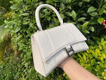 Balenciaga HOURGLASS SMALL TOP HANDLE BAG white