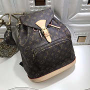 Louis Vuitton Montsouris Gm Monogram Brown Leather Backpack - 1