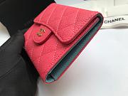 Modishbags Calfskin Leather Plain Folding Rose Red Wallets With Gold Hardware - 3