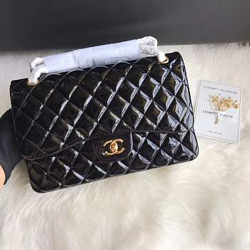 Chanel flap bag patent leather with gold hardware 30cm