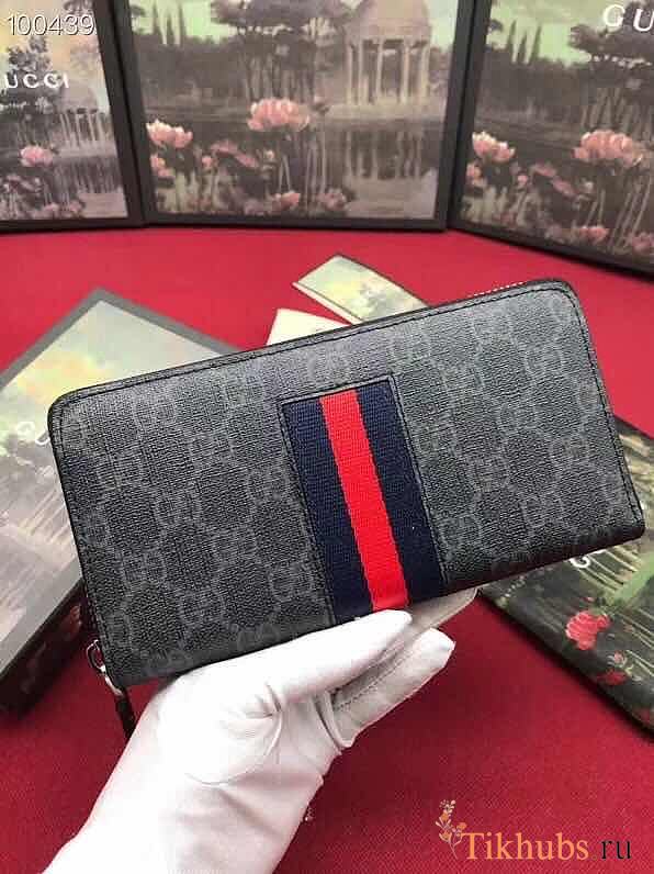 Gucci GG Supreme Web zip around wallet - 1