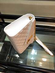 YSL ENVELOPE CHAIN BAG IN WHITE WITH GOLD HARDWARE - 2