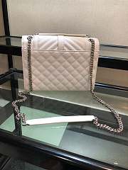 YSL ENVELOPE CHAIN BAG IN WHITE WITH SLIVER HARDWARE - 6