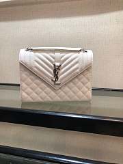 YSL ENVELOPE CHAIN BAG IN WHITE WITH SLIVER HARDWARE - 3