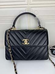 Chanel Handbag Black with V pattern - 1