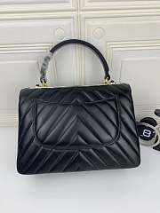 Chanel Handbag Black with V pattern - 4