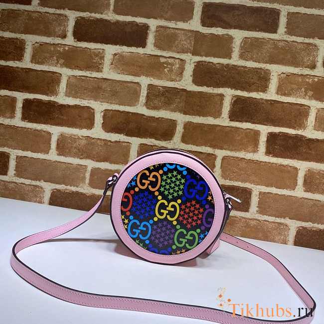 Gucci round bag in Pink with muticolor logo  - 1