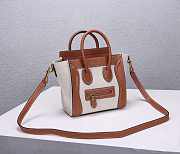 Celine Micro Luggage Calfskin Handbag white with brown - 1