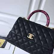 Modishbags Coco Black Handle Bag Gold Hardware with Snakeskin handle - 2