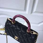 Modishbags Coco Black Handle Bag Gold Hardware with Snakeskin handle - 5