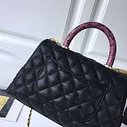 Modishbags Coco Black Handle Bag Gold Hardware with Snakeskin handle - 6