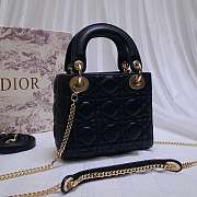 Modishbags Lady Dior Leather Lambskin black with gold hardware mini Handbag - 5