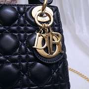 Modishbags Lady Dior Leather Lambskin black with gold hardware mini Handbag - 3