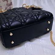 Modishbags Lady Dior Leather Lambskin black with gold hardware mini Handbag - 2