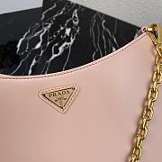 Prada Leather Chain Hobo Bag Pink 1BC148 Size 25.5x15.5x4cm - 2