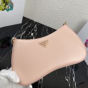 Prada Leather Chain Hobo Bag Pink 1BC148 Size 25.5x15.5x4cm - 3