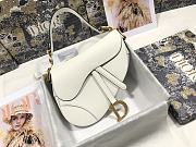 SADDLE BAG Latte Grained Calfskin White M0446 Size 25.5x20x6.5cm - 1