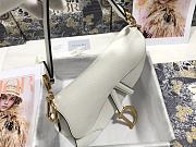 SADDLE BAG Latte Grained Calfskin White M0446 Size 25.5x20x6.5cm - 4