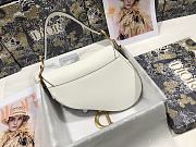 SADDLE BAG Latte Grained Calfskin White M0446 Size 25.5x20x6.5cm - 6