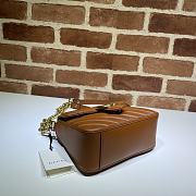 GG Marmont Mini Top Handle Bag Brown 583571 Size 21x15.5x8 cm - 2