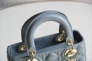 My Lady Dior ABC Enamel Button Series Blue 8878 Size 20x16.5x8 cm - 4