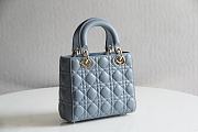 My Lady Dior ABC Enamel Button Series Blue 8878 Size 20x16.5x8 cm - 3