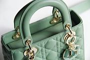 My Lady Dior ABC Enamel Button Series Green 8878 Size 20x16.5x8 cm - 5