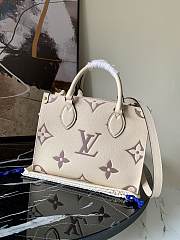 LV-ONTHEGO Small Shopping Bag Beige M45654 Size 25x19x11.5 cm - 4