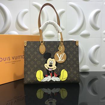 LV-Mickey yellow flower Onthego medium handbag M45039 Size 34x26x15 cm 