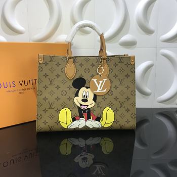 LV-Mickey yellow flower Onthego medium handbag original M45039 Size 34x26x15 cm 