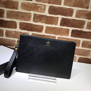 Gucci-Leather Clutch Black 523684 Size 30x20 cm