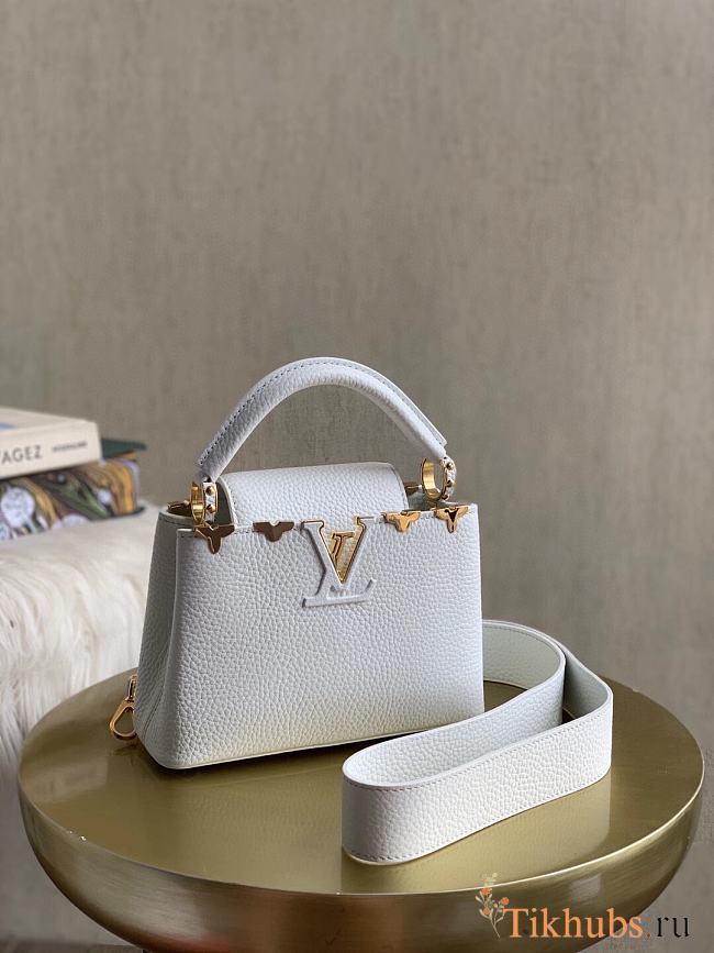 LV Capucines Mini Bag Taurillon White M56848 Size 21x14x8 cm - 1