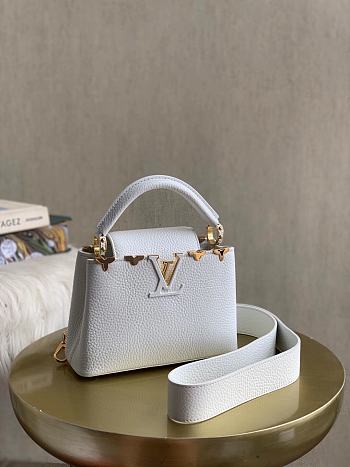 LV Capucines Mini Bag Taurillon White M56848 Size 21x14x8 cm