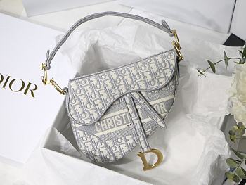 Dior-Classic Embroidery Gray M9001 Size 25.5x20x6.5 cm