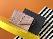 YSL-MONOGRAM FLAP WALLET Pink 651026 Size 13,5X9,5X3 cm - 1