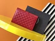 YSL-MONOGRAM FLAP WALLET Red 651026 Size 13,5X9,5X3 cm - 2