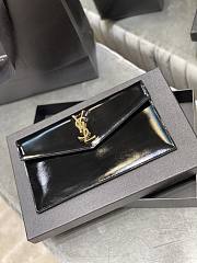 YSL-UPTOWN POUCH IN GRAIN DE POUDRE EMBOSSED LEATHER BLACK 565739 Size 27×16×2 cm - 2