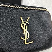 YSL-CLASSIC Black Leather Belt Bag 569737 Size 25×14×3.5cm - 3