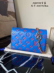 Louis Vuitton LV Pochette Coussin Blue M80744 Size 20x14x8 cm - 1