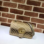 GUCCI Velvet Matelasse GG Marmont Beige 446744 Size 23x14x6 cm - 1