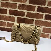 GUCCI Velvet Matelasse GG Marmont Beige 446744 Size 23x14x6 cm - 3