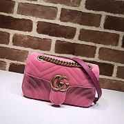 GUCCI Velvet Matelasse GG Marmont Light Pink 446744 23x14x6 cm - 1