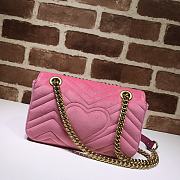 GUCCI Velvet Matelasse GG Marmont Light Pink 446744 23x14x6 cm - 4