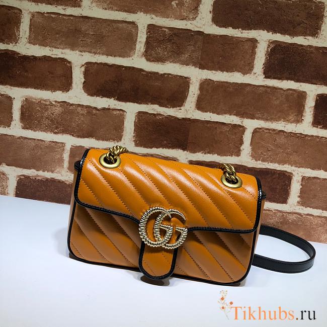 Gucci Shoulder GG Marmont Mini Black/Orange 446744 23x14x6 cm - 1