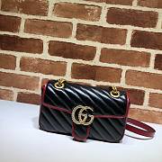 Gucci Shoulder GG Marmont Mini Black/Red 446744 23x14x6 cm - 1