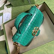 GG Marmont crocodile mini top handle green bag 547260 Size 21x15.5x8 cm - 2