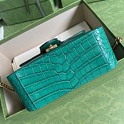 GG Marmont crocodile mini top handle green bag 547260 Size 21x15.5x8 cm - 3