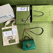 GG Marmont crocodile mini top handle green bag 547260 Size 21x15.5x8 cm - 5