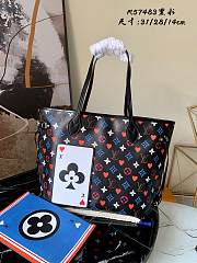 LV Neverfull Monogram Canvas Play Card Black M57462 Size 31x28x14 cm - 1