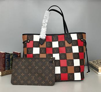 LV NEVERFULL Medium Handbag Red/Brown M40993 Size 32x29x17 cm